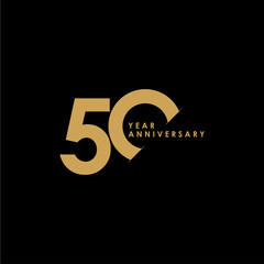 50 Year Anniversary Celebration Vector Template Design Illustration - obrazy, fototapety, plakaty