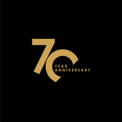 70 Year Anniversary Celebration Vector Template Design Illustration - obrazy, fototapety, plakaty