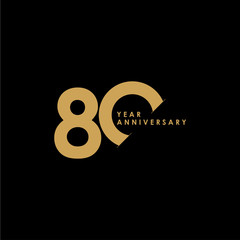 80 Year Anniversary Celebration Vector Template Design Illustration