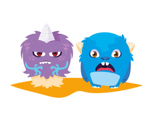 funny monsters comic characters colorful