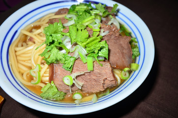 Fototapeta premium Delicious beef noodles
