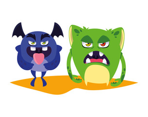 funny monsters comic characters colorful