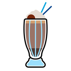 Isolated frappe with a straw icon - Vector