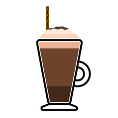 Isolated frappe with a straw icon - Vector