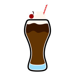 Isolated frappe with a straw icon - Vector