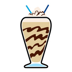 Isolated frappe with a straw icon - Vector