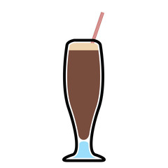 Isolated frappe with a straw icon - Vector