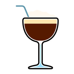 Isolated frappe with a straw icon - Vector