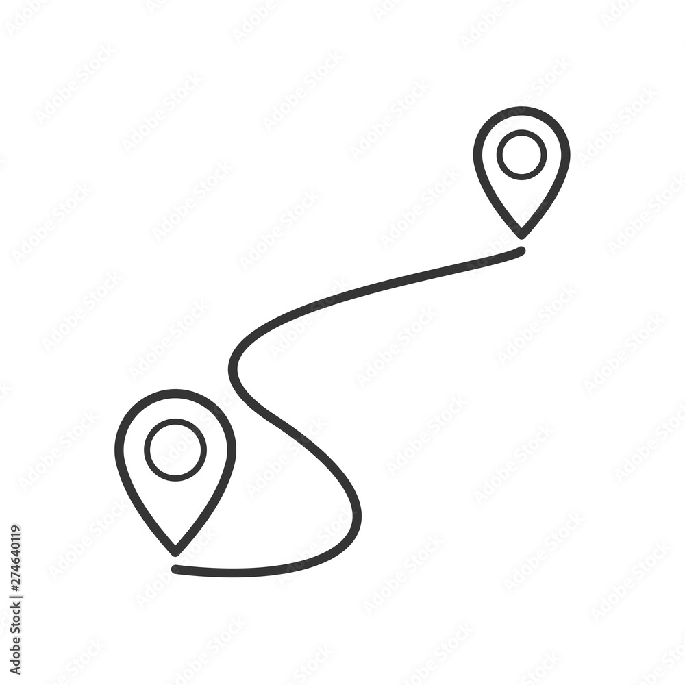 Aufkleber path route icon template black color editable. path route symbol flat vector sign isolated on white 