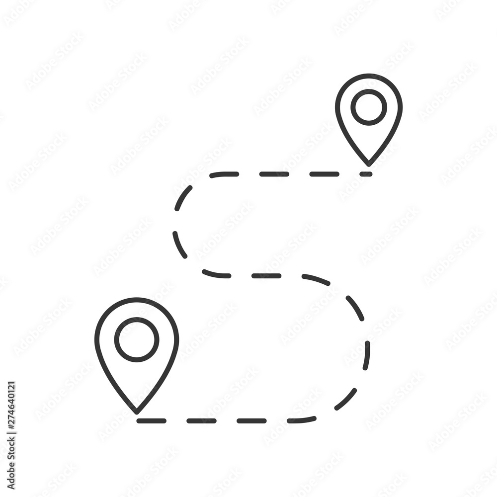 Leinwandbilder Path route icon template black color editable. Path route symbol Flat vector sign isolated on white background. Simple logo vector illustration for graphic and web design.