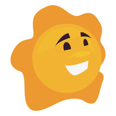 cartoon sun on white background