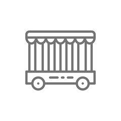 Animal cage, circus animal show line icon.