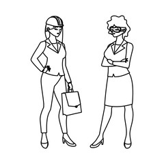 female engineers workers avatars characters