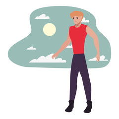 man character portrait cartoon outdoor