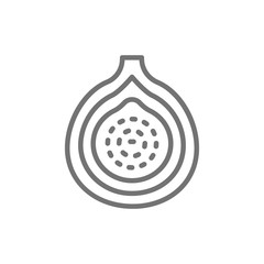 Fig, guava, exotic fruit line icon.