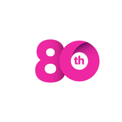 80 Year Anniversary Celebration Vector Template Design Illustration