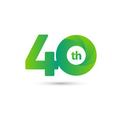 40 Year Anniversary Celebration Vector Template Design Illustration