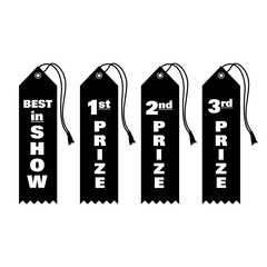 award prize ribbons set vector graphic icon illustration