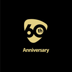 60 Year Anniversary Celebration Vector Template Design Illustration