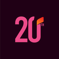 20 Year Anniversary Celebration Vector Template Design Illustration