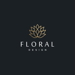 luxury floral vector logo design