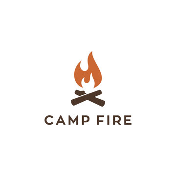 Camp Fire Vector Logo Design