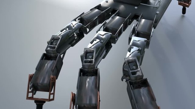 Leg with servos, on a CGI robot