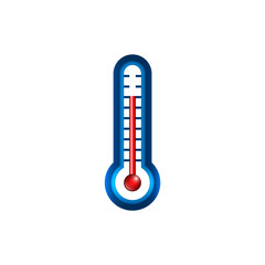 Thermometer icon on white background.