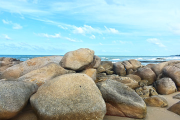 The water dropped, saw the stone clear. And the beautiful sky