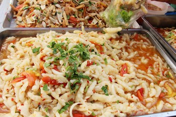 Spicy chicken salad delicious at street food