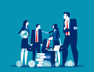 Office team With partnership and support. Concept business vector illustration, Colleague, Group of people.