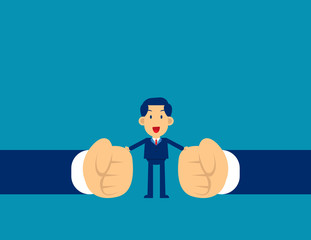 Man stop conflict. Concept business office people vector illustration, Stop Fighting, Kid flat character style design, Cute business cartoon.