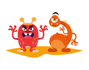 funny monsters comic characters colorful