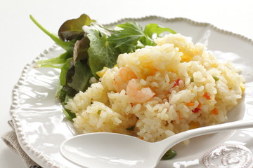 Shrimp and paprika fried rice Pilaf