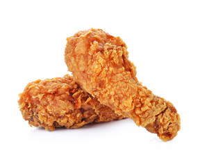 Fried chicken isolated white background