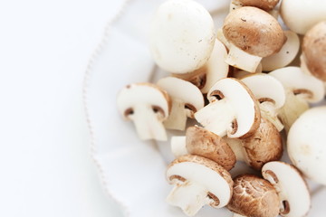 Freshness white and brown mushroom
