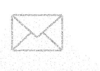 Email symbol shape Particle Geometric Low polygon square box pixel and Triangle pattern, You got mail concept design black color illustration on white background with space, vector eps