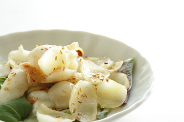 Chinese herbal medicine, lily root and sesame seed stir fried