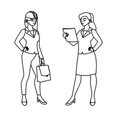 female engineers workers avatars characters