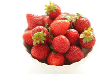 Freshness strawberry in bowl with copy space