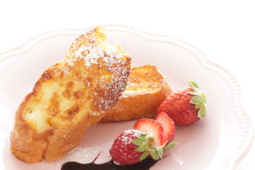Homemade strawberry and French toast