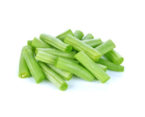 green beans on white background