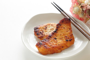 japanese food, miso marinated sword fish