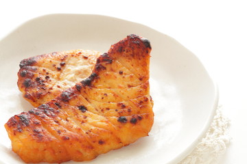japanese food, miso marinated sword fish