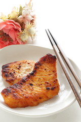 japanese food, miso marinated sword fish