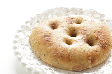 Italian bread, foccacia for breakfast image