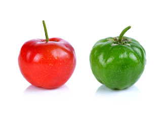 Barbados cherry isolated on white.