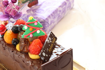 Christmas holiday, chocolate cake