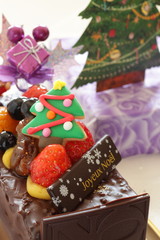 Christmas holiday, chocolate cake