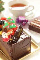 Christmas holiday, chocolate cake